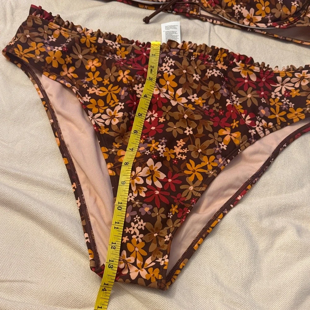 Cupshe Floral Bikini High Waisted XL - Picture 4 of 5